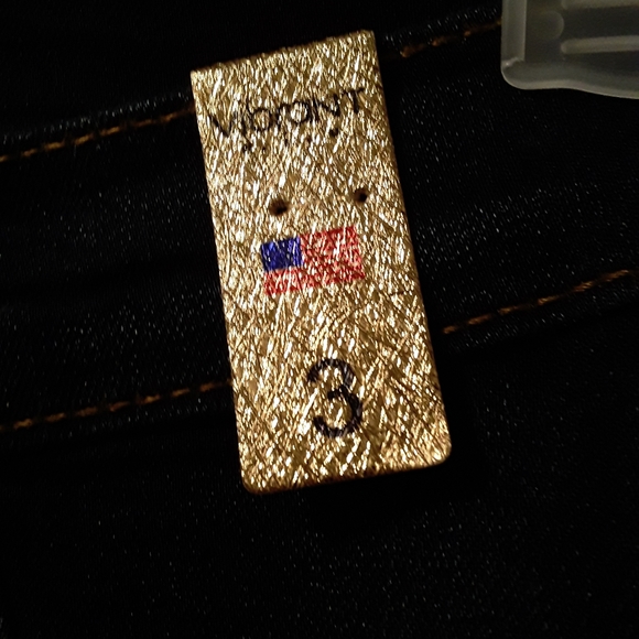 Brand New Vibrant m.i.u Womens Size 3(W25) Bell bottom Type Wide Leg Blue Jeans - Picture 10 of 15